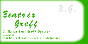 beatrix greff business card